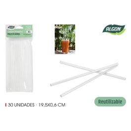 Pajitas reutilizables de plástico, 30 unidades, 19.5/6 cm, transparentes, Algon (24 Unidades) Precio: 15.49999957. SKU: B13RYWREGR