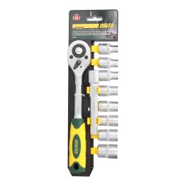 Mota Juego de bocallaves punta torx hembra 1/2" (10 pcs.) Ek631 - E10 a E24, carraca 1/2" 45 dientes, prolongación 125 mm
