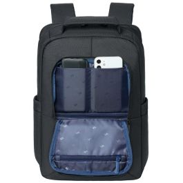 Rivacase 8425 Mochila ECO para MacBook Pro 16 y Portátiles 14" - Negro, Tela/Neopreno/Poliéster con Protección