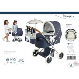Decuevas Coche de Muñeca Plegable Vintage con Sombrilla, 38x65x60cm, Metal, Plástico, Poliéster, +3 Años