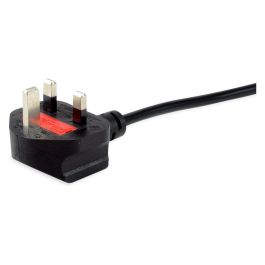EQUIP 112301 Cable de Alimentación 3m Negro, Conector IEC C13 a BS 1363 (UK), 250V 10A, H05VVH2-F, 3 x 0.75 mm², Angular 90°