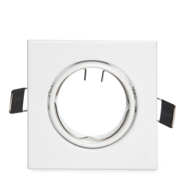 Aro Foco Downlight Basculante Cuadrado Blanco 83/83Mm