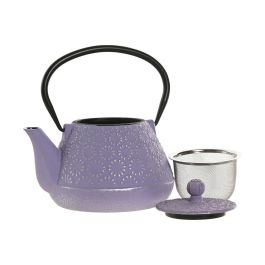 DKD Home Decor Tetera Oriental de Hierro Colado e Inox Malva Verde 600ml (2 Unidades) 12.5 x 15.5 x 15 cm