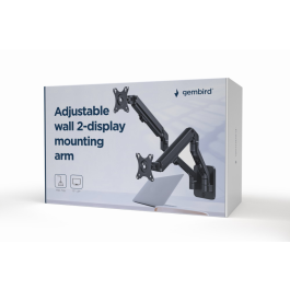 Gembird MA-WA2-01 soporte para monitor 68,6 cm (27") Pared Negro Precio: 53.49999996. SKU: B1KBHXC6VM