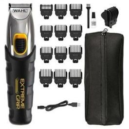 Wahl 09893-0440 Cortabarbas Extreme Grip - Batería de Litio, 12 Peines Guía, Corte de 0.5 a 9 mm