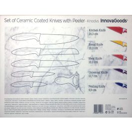 Juego de Cuchillos Cerámicos y Pelador Knoolvs InnovaGoods 6 Piezas Juego de Cuchillos Cerámicos y Pelador Knoolvs InnovaGoods 6 Piezas