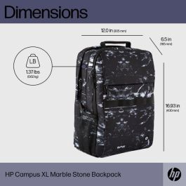 HP Mochila Campus Marble Stone XL con Cremallera Bloqueable, Bolsillo Acolchado Portátil y Resistente al Agua HP Mochila Campus Marble Stone XL con Cremallera Bloqueable, Bolsillo Acolchado Portátil y Resistente al Agua