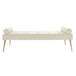 DKD Home Decor Diván de Diseño Glam Crema, con Estructura de Metal y Tapizado Poliéster - 184x76x62 cm Desmontable Layn Blue Precio: 220.78999954. SKU: B16KRTGBYP