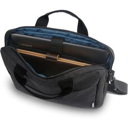 Lenovo T210 Bolsa de Transporte Casual Toploader para Portátil 15.6" de Tela Impermeable Negro con Interior Azul