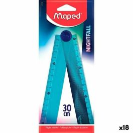 Regla Maped Nightfall Azul Plástico 30 cm 18 Unidades