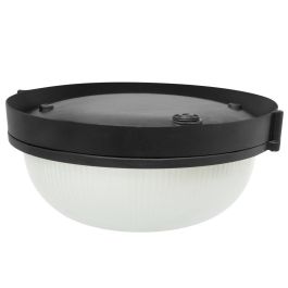 BO-132-N Aplique de Pared Exterior Negro E27 IP44, apto para Jardín y Fachada, fabricado en Aluminio y Cristal (Sin Bombilla)
