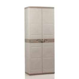Plastiken Armario de 2 puertas con estantes TITANIUM Beige y Taupe Interior / Exterior A70 x P44 x H176 cm Precio: 131.50000006. SKU: B1CXM6JTTB
