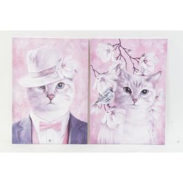 DKD Home Decor Cuadro Decorativo Estilo Shabby Chic Gato Rosa Lila Lienzo y Pino 1.8 x 70 x 50 cm (2 Unidades) Surtido Aleatorio Precio: 9.27102. SKU: B16YGMR3GW