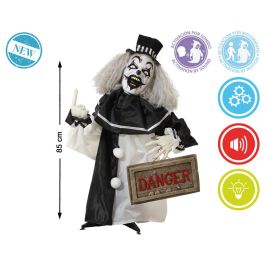 Figura Payaso con Cartel 'Danger' y Sensor de Movimiento 85 cm - Animatrónico con Sonidos y Luces para Halloween o Tiendas Temáticas Precio: 37.50000056. SKU: B1FCL5XGBT