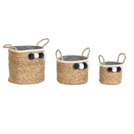 Cesta Boho DKD Home Decor Natural Gris Oscuro 37 x 36 x 41 cm Set de 3 Precio: 92.58999981. SKU: B145WXNMBG