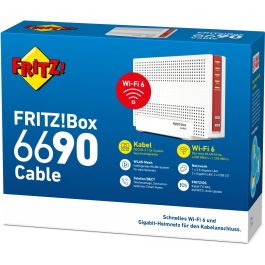 AVM FRITZ!Box 6690 Cable Router Wi-Fi 6 Doble Banda (2.4/5GHz) Gigabit Ethernet 2 Puertos USB 3.2 Gen 1 Blanco