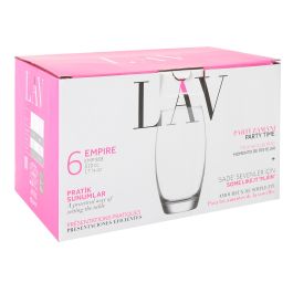 Lav Set 6 Vasos Vidrio Empire 510cc (8x8x15 cm) (8 Cajas)