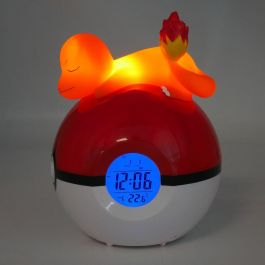 TEKNOFUN Lámpara Despertador LED Charmander Pokeball Pokemon con Radio FM, Fecha, Hora y Temperatura