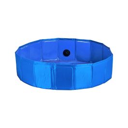 Mascow Piscina para Perro de Poliéster Plegable Antideslizante Azul 80x20 cm (Set de 6)
