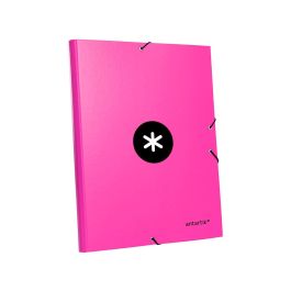 Carpeta Antartik Gomas A4 3 Solapas Carton Forrado Color Rosa