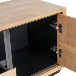 Mueble Tv Natural-Negro Madera-Metal 148 X 40 X 62 cm