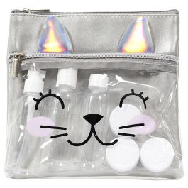 Tom et Zoe Kit Viaje Neceser Animal - Modelos Surtidos (Gato, Oso, Unicornio, Jirafa) con 3 Botellas y 3 Botes - Ideal Avión Cabina