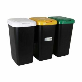 Cubo de Basura para Reciclaje Tontarelli Amarillo Blanco Verde (6 Unidades)