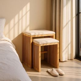 S/2 Banqueta Natural Madera de Teca 50 X 34 X 60 cm Precio: 230.0089. SKU: B1HHS3FHEC