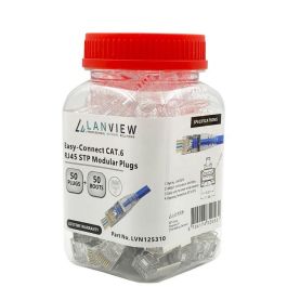 Lanview Conector RJ45 STP Cat6 para cable AWG23-24 trenzado/sólido, terminación frontal fácil y rendimiento optimizado