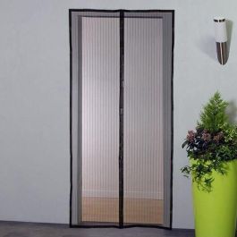 Mosquitera de cortina magnética anti-insectos para puertas, Poliéster negro, H220 x L100 cm, malla apretada con cierre magnético. Precio: 24.78999963. SKU: B1EHBA8TTL