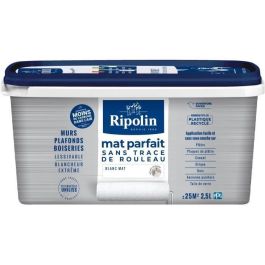 Pintura mate perfecta para paredes y techos - Blanco mate - RIPOLIN - 2,5 L Precio: 62.50000053. SKU: B1DH3MH4V5
