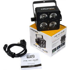 Algamlight Foco Proyector LED 4 x 10W RGBW Algamlight con 4 LEDs de 10W y Ángulo de Haz de 22°, Control DMX y Modos Automático y Musical