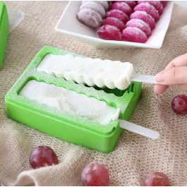 Inde Molde para 2 Helados de Silicona, Medidas 13 x 10.5 x 3 cm
