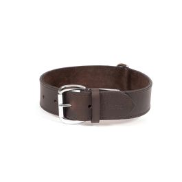 Gloria Collar Liso de Cuero Genuino Premium para Perros de Razas Grandes Molosas 80x4cm Marrón - Control y Confort Óptimo