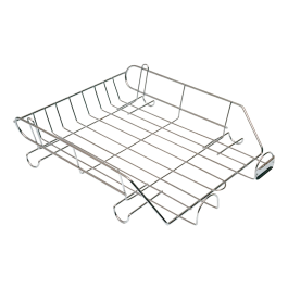 Q-connect Bandeja Sobremesa Metálica Cromada 370x275 mm