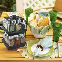 Cook Concept Especiero Giratorio 2 Pisos 16 Botes Cristal Capacidad 100 Ml