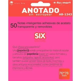 Roymart Bloc Notas Adhesivas Inteligentes Removibles 50H 76x76 Acetato Transparente Rosa Fluorescente Precio: 1.49999949. SKU: B18EZA2JYG