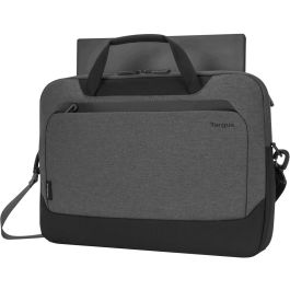 Targus CypressEco Maletín para portátiles de hasta 15.6" (39,6 cm) en Negro y Gris, con asa, correa de hombro y bolsillos