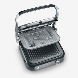 Severin KG 2395 Kontaktgrill Negro/Gris 1800W con Placas Cerámicas, Termostato Ajustable y Antiadherente
