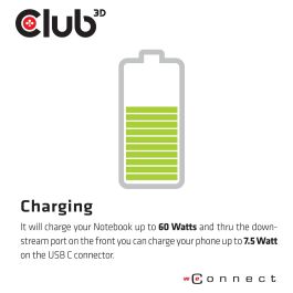 Club3D CSV-1562 Docking Station USB-C a 6xUSB3/2xDP/HDMI/LAN/Audio 4K Charging