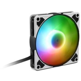 Sharkoon SilentStorm 120 PWM Ventilador de Carcasa PC Silencioso con LED RGB Direccionable, Transparente, 120mm