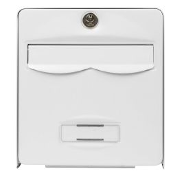 BURG WACHTER Buzón Balthazar de acero galvanizado prelacado, 1 puerta, Blanco. Protección anticorrosión, antirrobo (22kg) y pintura resistente.