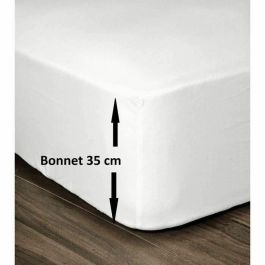 LOVELY HOME Sábana ajustable 100% Algodón 160x200cm - Sombrero 35cm - Blanco LOVELY HOME Sábana ajustable 100% Algodón 160x200cm - Sombrero 35cm - Blanco