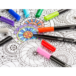 Bic Intensity Fine Rotulador de fibra Punta 0,4 mm Expositor 192 unidades Colores surtidos