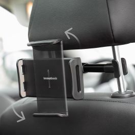 Innovagoods Soporte de tablet para coche V0103620, ajustable 12-20 cm, ABS - silicona, rotación 360°