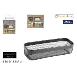 Cesta de metal para organización 30.5 x 11.5 x 7 cm - Inde (8 Unidades)