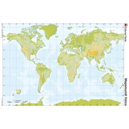 Mapa Mudo Color Din A4 Planisferio Fisico 100 unidades