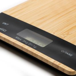 Inde Báscula Cocina Digital Cuadrada Bambú 5 kg con Dimensiones 21.5 x 15 x 1.6 cm (12 Unidades)