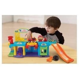VTech TUT TUT BOLIDES Atelier SOS Reparaciones - Garaje Electrónico con Elevador, Vehículo Interactivo, Música y 5 Zonas Mágicas