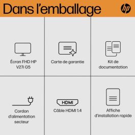 HP V27i G5 Monitor FHD de 27 Pulgadas (68.6 cm) para Oficina, Estudio y Productividad Diaria con Pantalla Nítida y Fluida